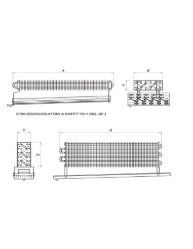 STATIC EVAPORATOR FOR COLD ROOM 1900X800X155 mm