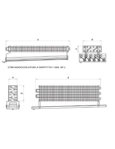 STATIC EVAPORATOR FOR COLD ROOM 2300X1000X140 mm