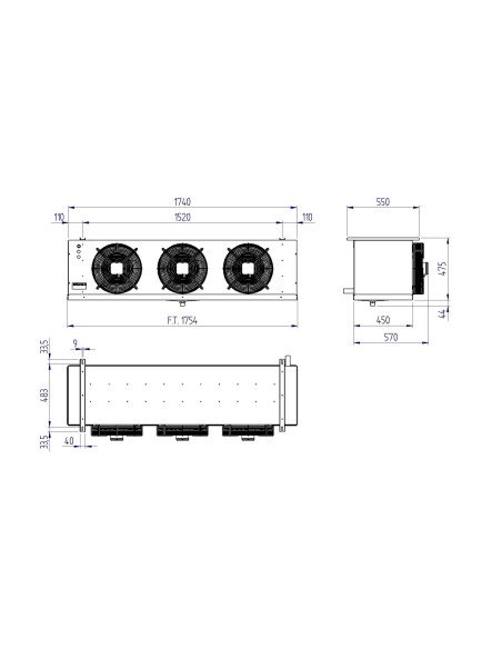 ÉVAPORATEUR CUBIQUE RIVACOLD RCMR3350606ED