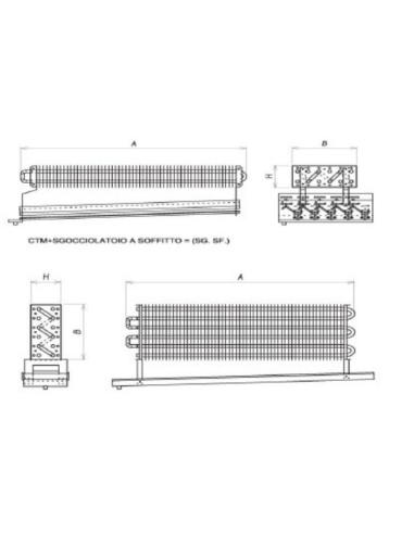 STATISCHER VERDAMPFER FÜR KÜHLRAUM 2900X300X140 mm