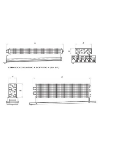 STATISCHER VERDAMPFER FÜR KÜHLRAUM 3100X300X140 mm