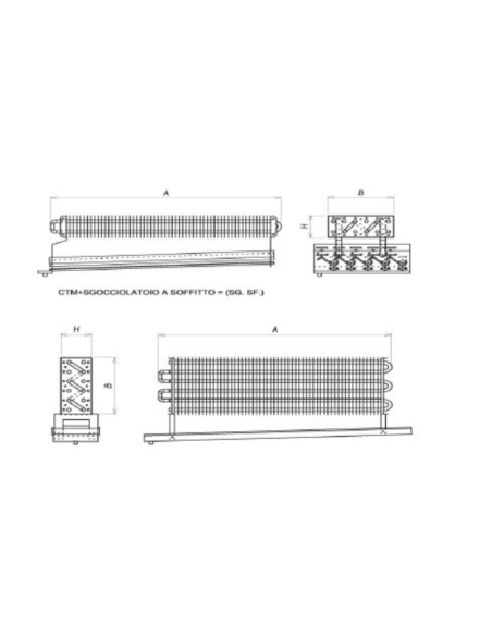 ÉVAPORATEUR STATIQUE POUR CHAMBRE FROIDE 3100X600X140 mm