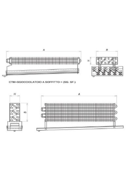 ÉVAPORATEUR STATIQUE POUR CHAMBRE FROIDE 700X400X140 mm