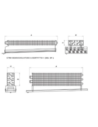 EVAPORATORE STATICO PER CELLA FRIGO 700X800X155 mm