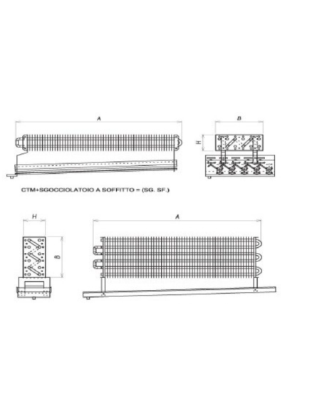 STATISCHER VERDAMPFER FÜR KÜHLRAUM 900X1000X140 mm