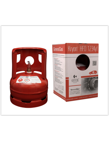 1234yf Kryon® HFO yf in 3.1Lt / 3 Kg pack - 42 Bar T-PED - valve with high pressure quick connection J2888