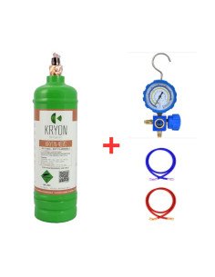 Kit de gaz réfrigérant R407C - 2,5 L / 2 kg - Vanne ¼