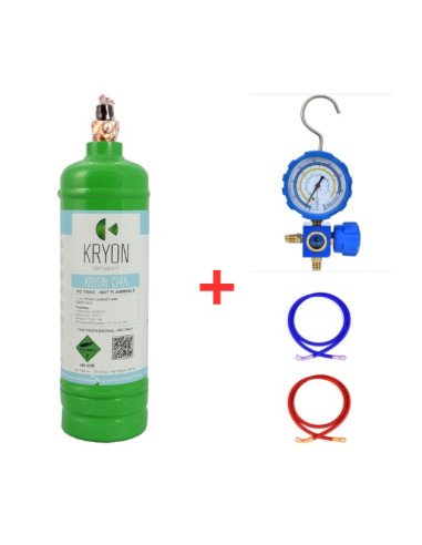 Refrigerant Gas Kit R134a - 2.5Lt - 2Kg - ¼ valve