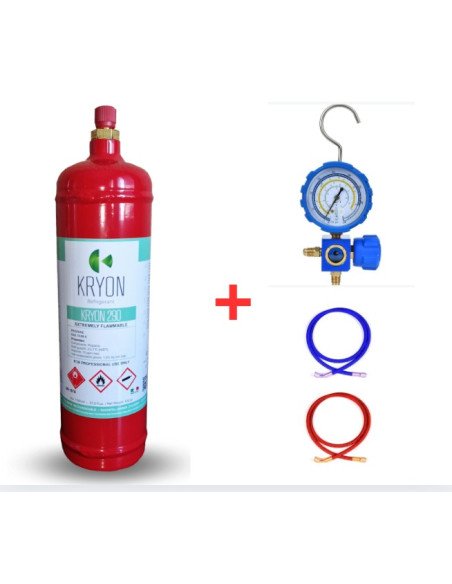 Kit Gas Refrigerante R290 - 1 Lt - 0.43 kg. - valvola 7/16" 20 UNEF