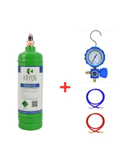 Kältemittel-Set R437A – 1 l – 0,9 kg – 1/4"-Ventil