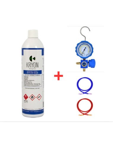 R600 Refrigerant Gas Kit - 1 Lt - 0.42 kg. - 7/16" valve