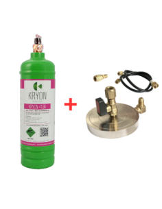 R410A Refrigerant Gas Kit - 2.5Lt - 2Kg - 5/16 valve + Plate Support