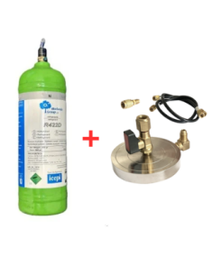 Kit de gaz réfrigérant R422D - 2,5 L - 2 kg - Vanne ¼ + support de plaque