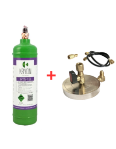 Kit de Gas Refrigerante R417A - 1 Lt - 0,9 kg. - Válvula de 1/4" + Soporte de Placa