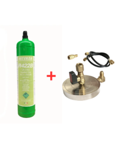 Kit de Gas Refrigerante R422B - 2,5 Lt - 2 kg. - Válvula de 1/4" + Soporte de Placa
