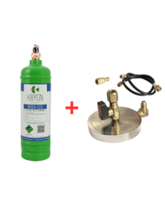 Kit Gas Refrigerante R437A - 1 Lt - 0,9 kg. - valvola 1/4" + Supporto Piattello