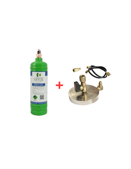 Kit de gaz réfrigérant R437A - 1 L - 0,9 kg - Valve 1/4" + support de plaque