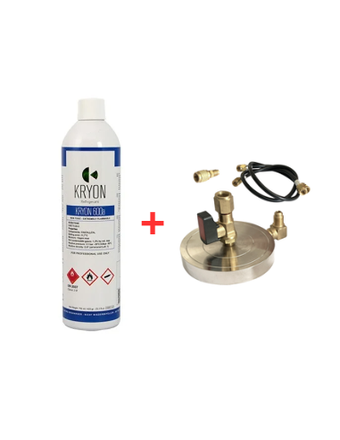 Kit de gaz réfrigérant R600 - 1 L - 0,42 kg - Valve 7/16" + support de plaque