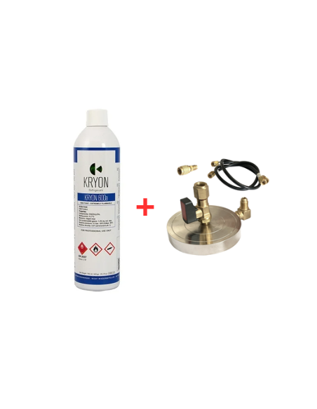 Kit Gas Refrigerante R600 - 1 Lt - 0,42 kg. - valvola 7/16" + Supporto Piattello