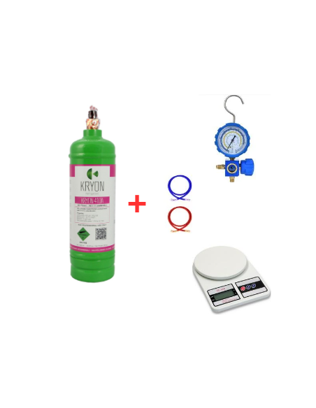 Kit Gas Refrigerante R410A – 1 Lt (0,8 kg) con valvola 5/16