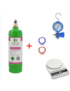 Kältemittel-Set R410A – 2,5 l – 2 kg – 5/16-Zoll-Ventil
