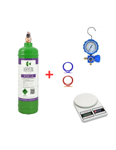 Kit de gaz réfrigérant R417A - 2,5 L - 2 kg - Valve 1/4"