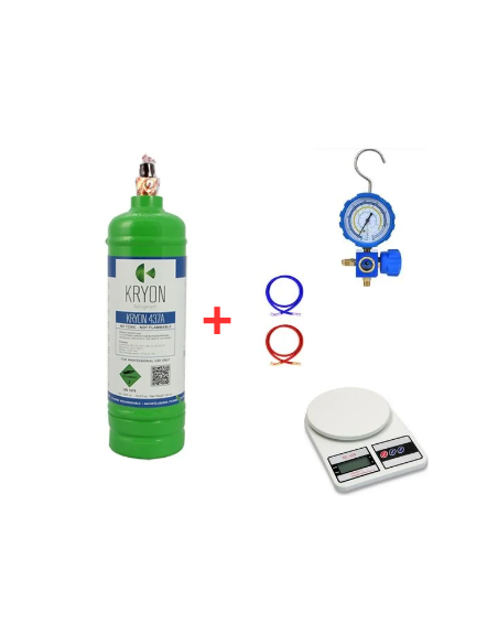 Kältemittel-Set R437A – 1 l – 0,9 kg – 1/4"-Ventil