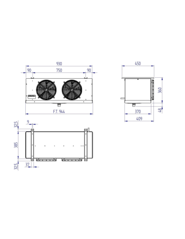 ÉVAPORATEUR CUBIQUE RIVACOLD RCS2250404ED