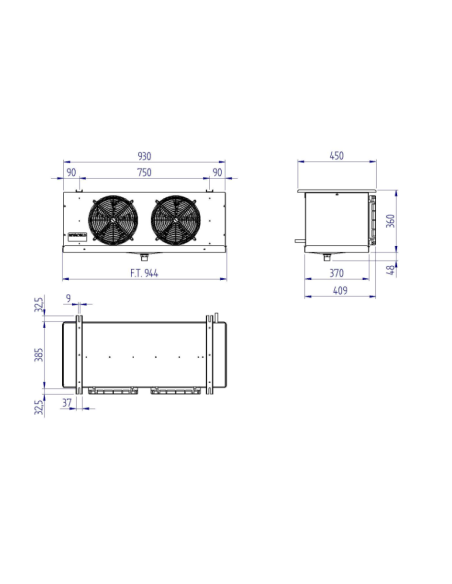 EVAPORADOR CÚBICO RIVACOLD RCS2250404ED