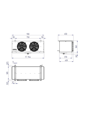 ÉVAPORATEUR CUBIQUE RIVACOLD RCS2250604ED