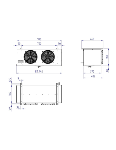 ÉVAPORATEUR CUBIQUE RIVACOLD RCS2250606ED