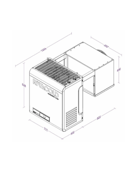 SISTEMA DE REFRIGERACIÓN MONOBLOQUE RIVACOLD BEWS (R290) BEWS352MA80P11- 55m³