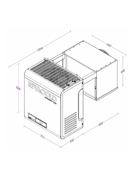RIVACOLD BEWS Monoblock-Kälteanlage (R290) BEWS251LA10P11 - 4,9 m³
