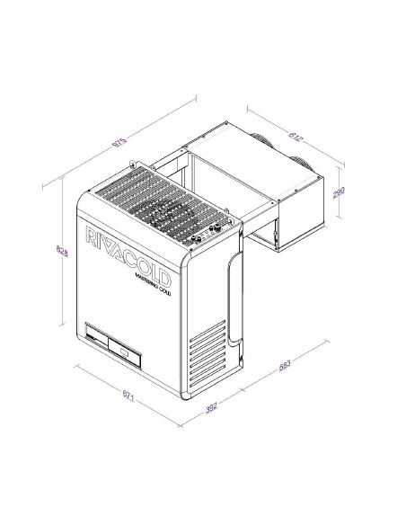 RIVACOLD BEWS Monoblock-Kälteanlage (R290) BEWS301LA40P11 - 10,4 m³