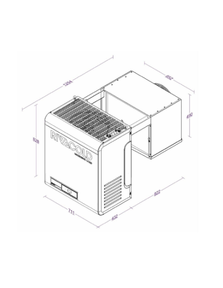 IMPIANTO FRIGO MONOBLOCCO RIVACOLD BEWS (R290)BEWS352LA70P11-34.4m³