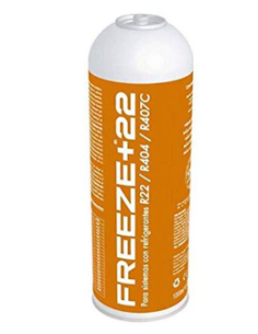 FREEZE+ 22 Organic Refrigerant, replacement for R22, R404 and R407C gases.