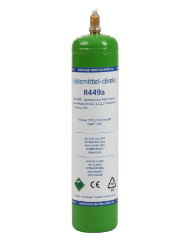 Kältemittelgas R449A – 1 l – 0,8 kg – ½ Ventil