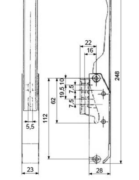Chiusura DX-SX 5244L per celle frigorifere