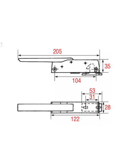 Chiusura  DX-SX CON SERRATURA 885 CR per celle frigorifere