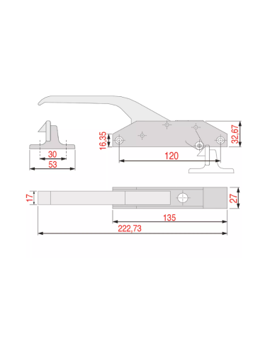Serrure droite-gauche G-681 pour chambres...