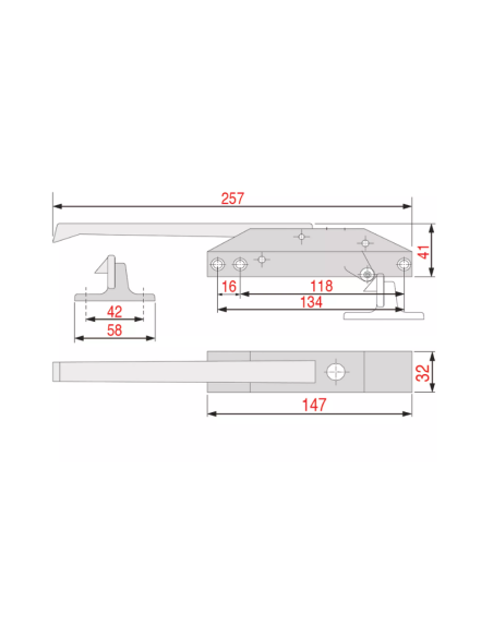 Right-Left I-105 Lock for Cold Storage Rooms – with Lock