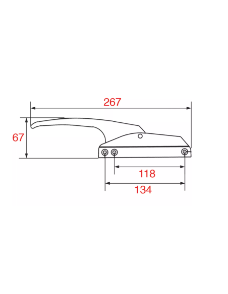 Fermeture 174 CR DX-SX pour chambres froides, entraxe 118-134 mm, sans serrure