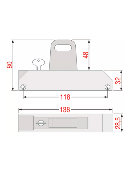 Right-Left I-216 Lock for Cold Storage Rooms