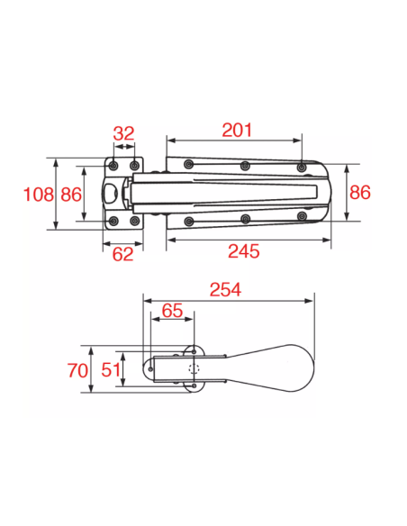 Chiusura DX-SX 55 per armadi frigoriferi