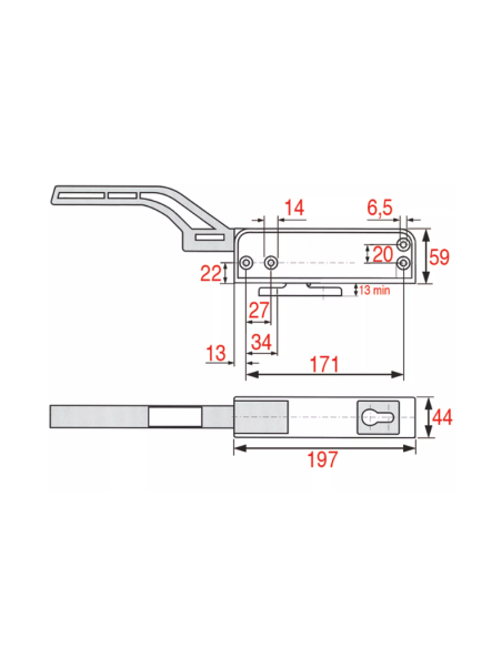Chiusura 2225 DX-SX Con Serratura  per celle frigorifere