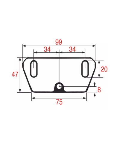 Check plate size 99x47x7 mm for cold storage rooms