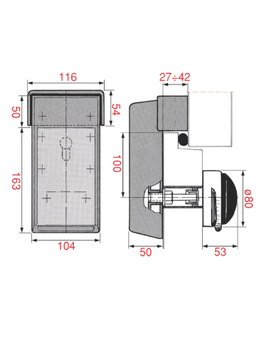 Chiusura DX-SX 620 con Maniglia Interna per...