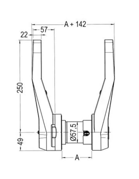 STUV 3.31.0650.1 / 3.31.0650 Right Closure for 80 mm Thick Technical Doors with Internal Handle