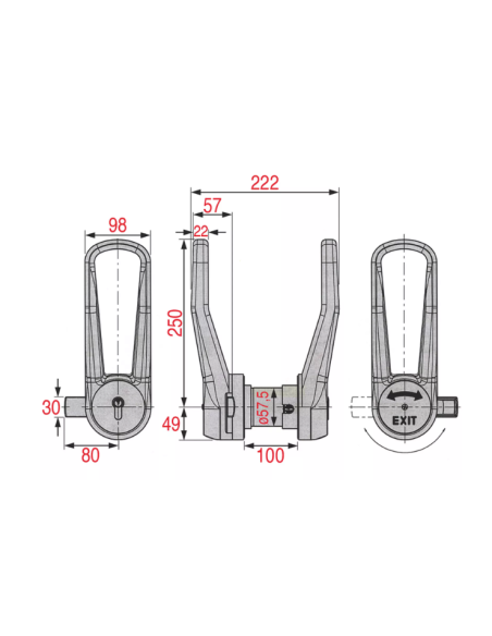 STUV 3.31.0654.1 / 3.31.0654 right-hand closure for 100 mm cells