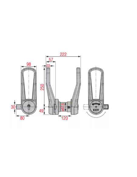 STUV 3.31.0655.1 Fermeture droite pour cellules techniques, épaisseur 120 mm